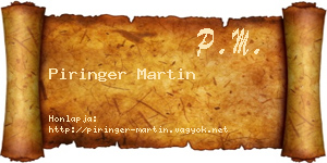 Piringer Martin névjegykártya